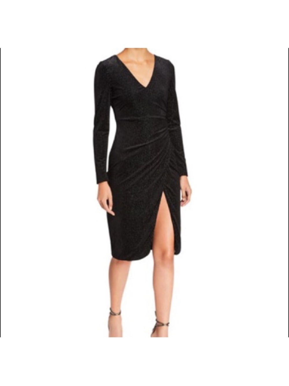 New NWT Black Halo Miramar Pinstripe
Velvet Wrap Dress
